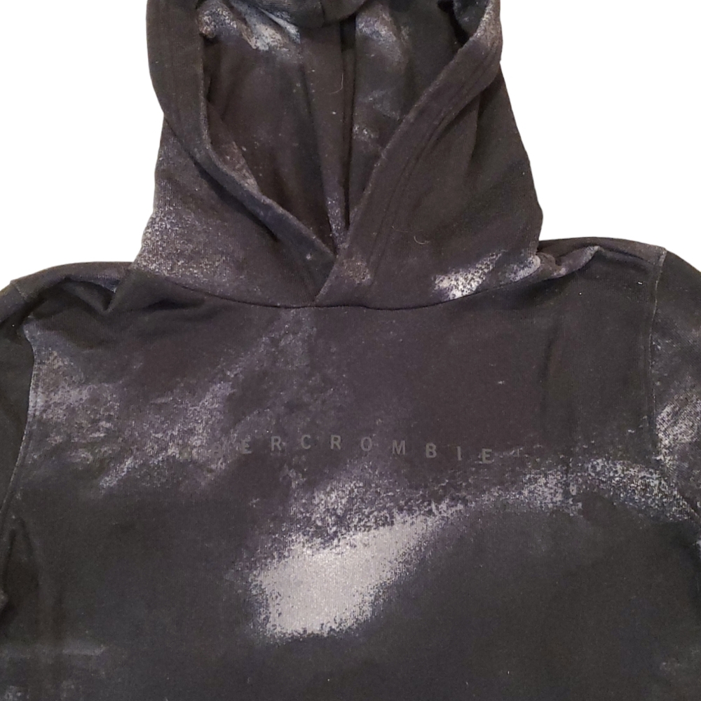 Abercrombie & Fitch Kids Black White Tie Dye Pullover Hoodie Size 16/ XL - Picture 5 of 7